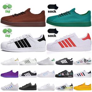 Wholesale stan smith shoes size for sale - Group buy Top Quality Stan Shoes Fashion Smith Luxury Brand Mens Womens New Casual Sneaker Oreo Triple Cloud White Core Black Green Brown Leather Sports Trainer Size Eur