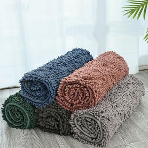 Teppiche, saugfähige Chenille-Badezimmermatte, Badewanne, rutschfester Teppich, Toiletten-Fußmatte, Haustier, pelzige, schnell trocknende Teppiche, Plüsch, Küche