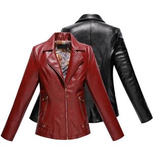 Delle donne di Cuoio Del Faux Arrivo 2021 Delle Donne Del Motociclo Giubbotti Delle Signore Manica Lunga Autunno Inverno Biker Streetwear PUCoat Più Il Formato 6XL