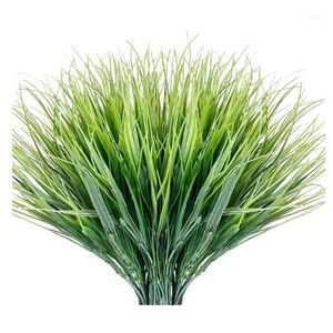 Bundles Artificial Grasses Outdoor Fake Grass No Fade Faux Plastic Plants Garden Window Box Decorating1