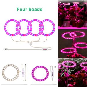 LED-Ring-Wachstumslicht, DC5V, USB-Pflanzenlampe mit Steuerung, Dimmen, Timming, Phyto-Lichter für Zuhause, Innenblumen, Sukkulenten