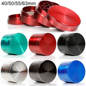 Pepper Grinders Herb Metal Ginder 40mm 50mm 55mm 63mm 4 Layer Tobacco Tool For Smoking 6 Colors Zink Eloy CNC Teeth Colorful Tools Tools