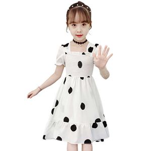 Kids Dresses For Girls Big Dot Party Bow Child Summer Clothes 6 8 10 12 14 210528