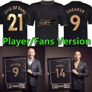 Gömlek Çerçeveleri toptan satış-2021 İngiliz Hall of Fame Futbol Formaları Hayranları Oyuncu Sürümü Özel Çerçeveli Hatıra Edition Siyah Adam Henry Shearer Erkekler Kiti Futbol Gömlek Üniformaları