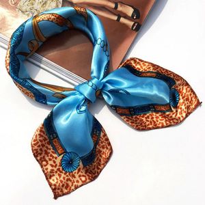 Magic Scarves Women Printing Scarf Waiter Flight Faux Silk Vintage Wrap Hotel Hot Square Business Imitate 1PC Retro Handkerchief