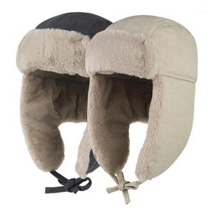 Czapki na zewnątrz wiatwia faux futra czapka earflap zima mężczyźni kobiety ciepły rosyjski kapelusz z klapami ucha bombowca lei feng flap moda