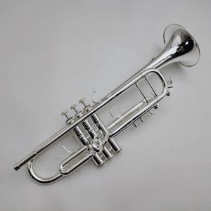 Bach-Mundstücke. großhandel-Bach LT180S Professionelle Leistungsinstrumente BB Tune Trompete Silber überzogene Oberfläche Hohe Qualität mit Fall Mundstück Zubehör