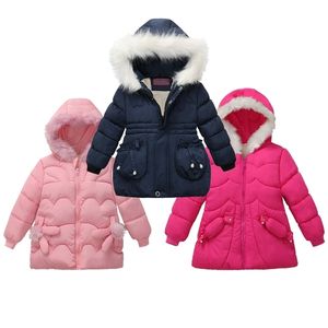 Meninas Casacos Roupas Casacos Inverno Capuz Crianças Meninos Plus Veludo Grosso Top Outwear Ski Sportswear 211204