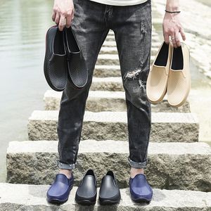 Neue Ankunft Low-Top-Regenschuhe für Herren, rutschfest, wasserdicht, ölbeständig, Küchenchef-Schuhe, flache Arbeitsschuhe für Restaurants, Größe 39–44