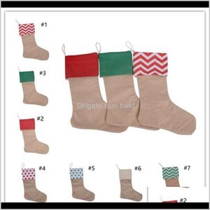Süslemeleri Şenlikli Parti Malzemeleri Ev Garden12 * 18 inç Altı Yüksek Kaliteli Tuval Hediye Çorap Noel Dekorasyon Çorap Çanta JXW110 Dro