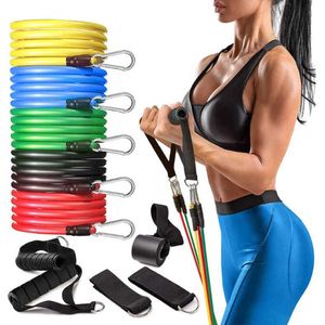 11/16 PCS Elastic Resistance Bands Yoga Pull Rope Fitness Workout Exercício Tubos Borracha elástica Bandas com Bag 2020 Top Sports H1026
