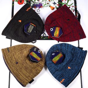 Unisex Beanies Reversible Knitted Hats Winter Fleece Skull Cap Bonnet Double-Sided Wear Hat Beanie Trendy Designer Warm Sports Caps Ear Muff 4 Colors