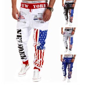 Swag What Hip Hop Joggers Erkekler Bayrak Baskılı Harem Pantolon Man Swearpants Street Wear Sıradan Erkek Pantolon M-3XL Dans Pantolonları X0721