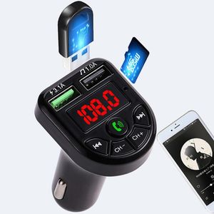 BTE5 E5 FM Transmitter Bluetooth MP3 Audio Player Handsfree Car Kit 5V 3.1A Wirelss Modulator Dual USB Charger 12-24V General Vehicle TF U Disk Phone Music Card Receiver