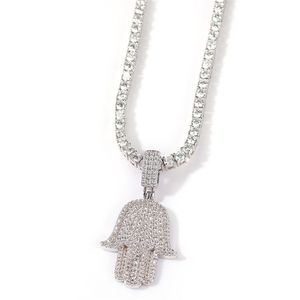 18K Iced Out Pendant Necklace Gold Silver Plated Diamond CZ Stone Hip Hop Jewelry