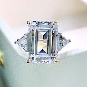Klaster Pierścionki Vintage Silver Damskie mm Emerald Cut Topaz Pink Quartz Lab La Diamond Gemstone Wedding Bands Fine Jewelry