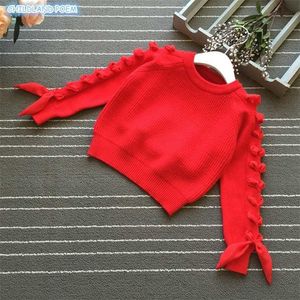 소녀 스웨터 가을 겨울 어린이 여자 옷 모직 면화 유아 카디건 키즈 211104에 뜨개질