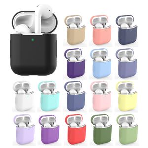 Mjukt silikonfodral för Apple AirPods 1 2 Bluetooth Earpon Charging Box Sock Socktupert Protector Cover Support Wireless Charger