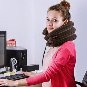 Pillow Inflatable Cervical Neck Traction Three-tier Design Comfortable Reduce Occupational Disease