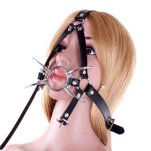 Bondage NXYSM Sexy Couro Open Boca aberta O-ring Gag Spider Fetish Bondage Restrind Products Black Sex Products For Couples 1126