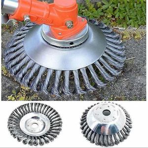 Dekorativa blommor kransar Brushcutter huvud 8/6 tum stål tråd trimmer gräs skärning rostande damm borttagning tallrik trädgård verktyg fo