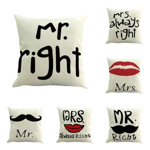 Almofada/travesseiro decorativo 2021 travesseiros de travesseiros MR para impressão direita Caso de poliéster Sofá Cushion Cover Decoração Home Funda Cojin Cojines