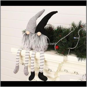 Dekoracje Świąteczne Party Supplies Gardenchmmas Paski Cap Kapitualni Doll Szwedzki Nordic Gnome Old Man Lalki Zabawki Choinki Ornament