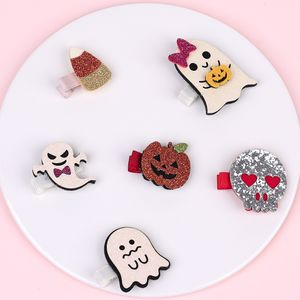 Baby Halloween Hairpins Ghost Pumpkin barrettes For Girls Kids Pinwheel Safety Hair Clips Hair Pin Accessories KFJ374