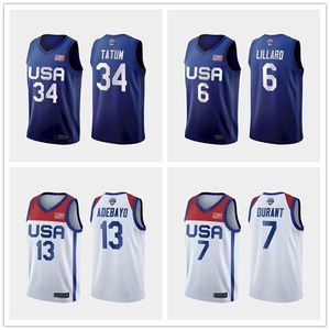 Wholesale usa olympic basketball team resale online - Custom Mens women youth Team America USA Tokyo Tokyo Summer tatum westbrook curry Tatum Devin adebayo Blue White Basketball Jersey