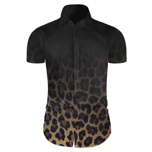 Mäns casual skjortor Cloudstyle 2021 Summer Men 3D Shirt Printing Leopard Footmark Kort ärm Roman Design Fit Spirited Prem263T