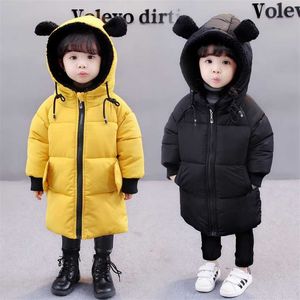 1 2 3 4 5 6 7年の赤ちゃんキッズパーカー冬の暖かいジャケット長いフード付き子供の上着幼児ガール服211222