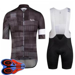 Pantaloncini con bretelle in maglia da ciclismo manica corta da uomo RAPHA Team Set Summer MTB Uniforme da bicicletta Outdoor Sportwear Ropa Ciclismo S21040631