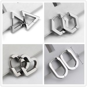 Mode Geometrische Dreieck Herz Quadrat Sechseck Ohr Manschette Silber Edelstahl Ohr Clip Ohrringe Für Frauen Schmuck