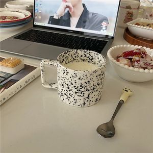 Inchiostro creativo Nordic Splash Ins Square Impugnatura Ceramica Tazza da caffè Tazze da tè al latte Bicchieri