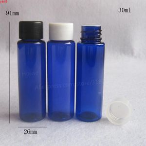 100 x 30 ml Bottiglie di riduzione dell'orifizio in plastica PET blu cobalto di alta qualità con tappo a vite Contenitore cosmetico per lozione vuoto da 30 cc