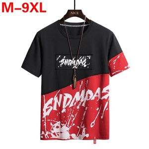 Tシャツ男性プリント9xL 8xLプラスサイズTシャツヒップホップTシャツ男性カジュアルメンズファッション大型トップ特大トップスTEE 210722