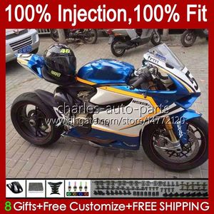 OEM Кузов для Ducati Panigale 899S 1199S 899 1199 S R R 2012 2013 2014 2015 2016 Желтое голубое тело 44NO.75 899-1199 12-16 899R 1199R 12 13 14 15 16 16