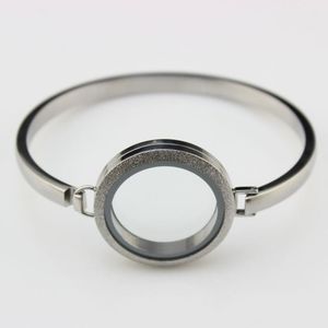 8' 316L Stainless Steel Bangle Screw Twist Glass Floating Charm Locket Bracelet As Christmas Gifts