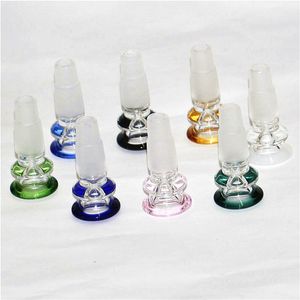 Ciotola per fumatori in vetro colorato inebriante 14mm 18mm con manico Bella diapositiva per ciotole Bong Bubbler e Ash Catcher