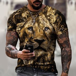 Летняя 3D Печатная футболка льва для мужчин Streetwear быстро высыхание негабаритных досуг спортивные футболки TEE 4 цвета мужские футболки