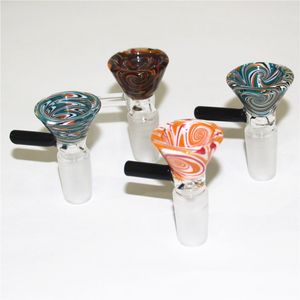 Ciotola per bong da fumo all'ingrosso 14mm 18mm Parrucca maschile Wag con manico per narghilè Ciotole per fumatori colorate Pezzo per Dab Rigs