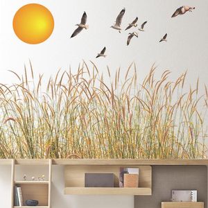 Adesivos de parede adesivo de pássaro natureza planta casa decoração outono outono paisagem salão sala de estar quarto decalque