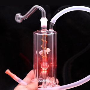 LED Lights Change Glass Hookah Smoking Pipe Smoke Shisha Diposable Glass Pipes Oil Burner Ash Catchers Bong Percolater Bubbler Tobacco Bowl Cool Gifts