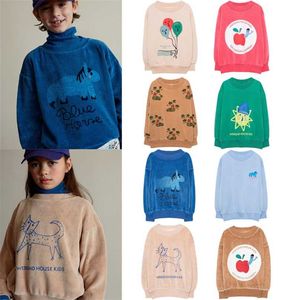 Çocuklar Kazak Kış Sonbahar Wh Marka Erkek Giirls Sevimli Moda Baskı Tişörtü Bebek Toddler Pamuk Dış Giyim Kazak 211029