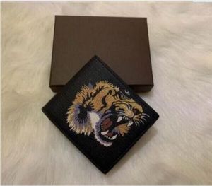Designer handbags Vintage PU Mens animal Wallets Fine Bifold Brown Black PU Leather Credit Card Cool fold Wallet q2
