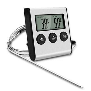 Verktyg Tillbehör BBQ Grill LCD Digital Matlagning Mat Smoker Ugn Kök Klocka Timer med Probe