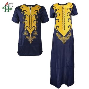 Südafrika Paarkleidung afrikanische Kleider für Männer und Frauen Dashiki Kleidung Bazin Riche Tops Kleid ohne Hose 210408