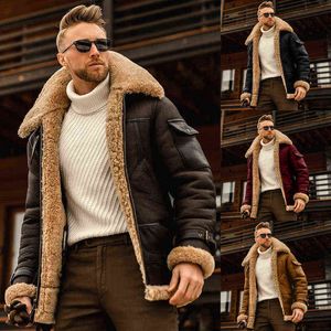 Autumn And Winter New Fur Men's Coat Thickened Jacket Men Outerwear H1112