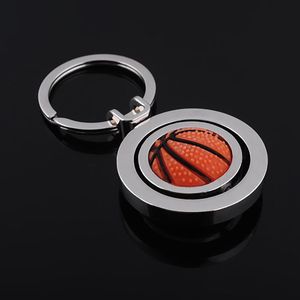 Sport Rotatable Basketball key ring Metal spin ball keychain holders bag hangs fashion jewelry will and sandy