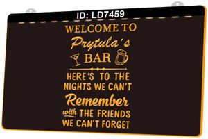 LD7459 Välkommen till Bar Här är nätterna vi kan inte komma ihåg Light Sign 3D-gravyr LED grossisthandel